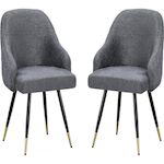 Habitat et Jardin Lot de 2 chaises en tissu  Harmony  - 54 x 57 x 90 cm - Gris