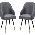 Habitat et Jardin Lot de 2 chaises en tissu  Harmony  - 54 x 57 x 90 cm - Gris