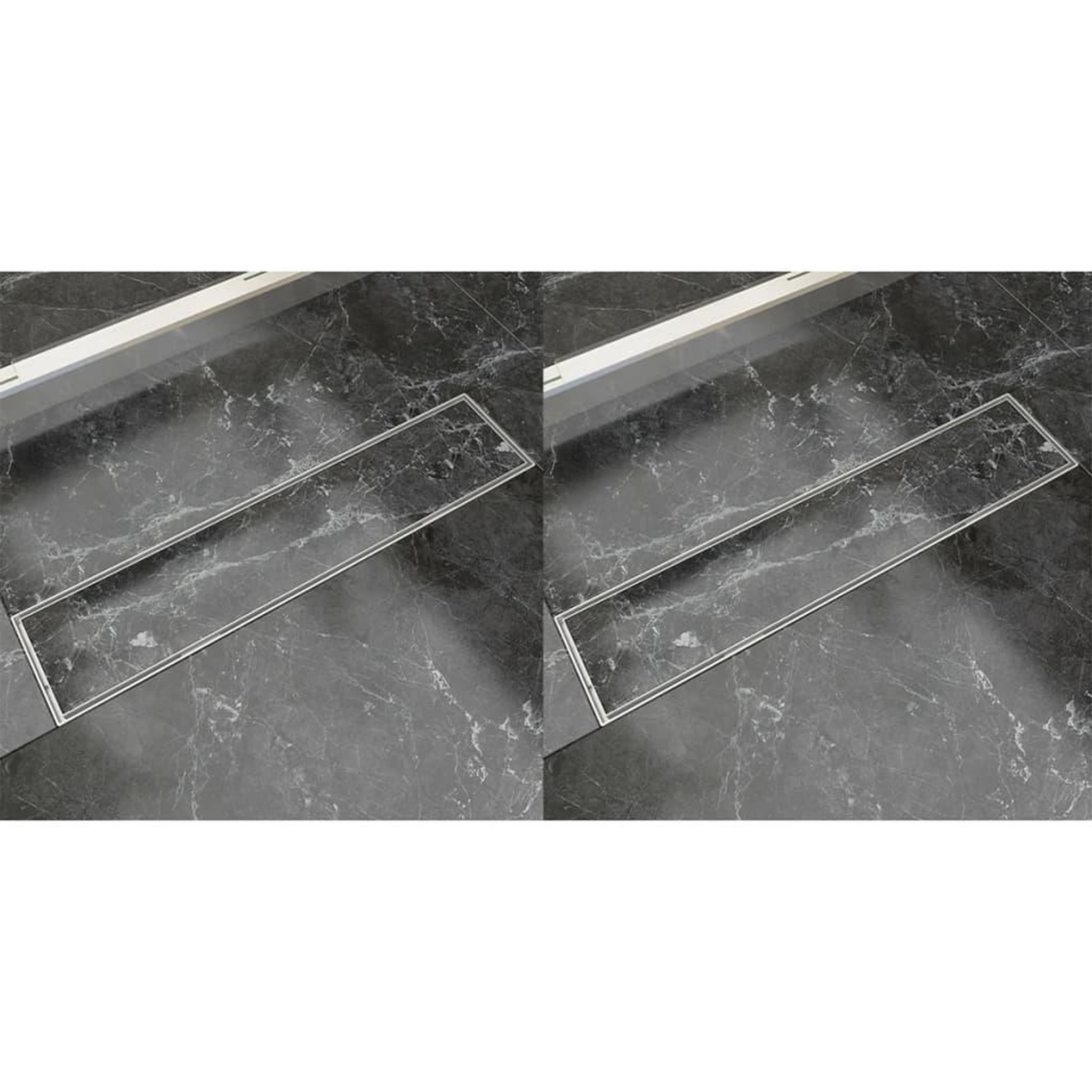 Voir la diapositive 1 : VIDAXL Drain de douche lineaire 2 pcs 530 x 140 mm Acier inoxydable