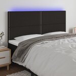 VIDAXL Tete de lit a LED Noir 160x5x118/128 cm Tissu
