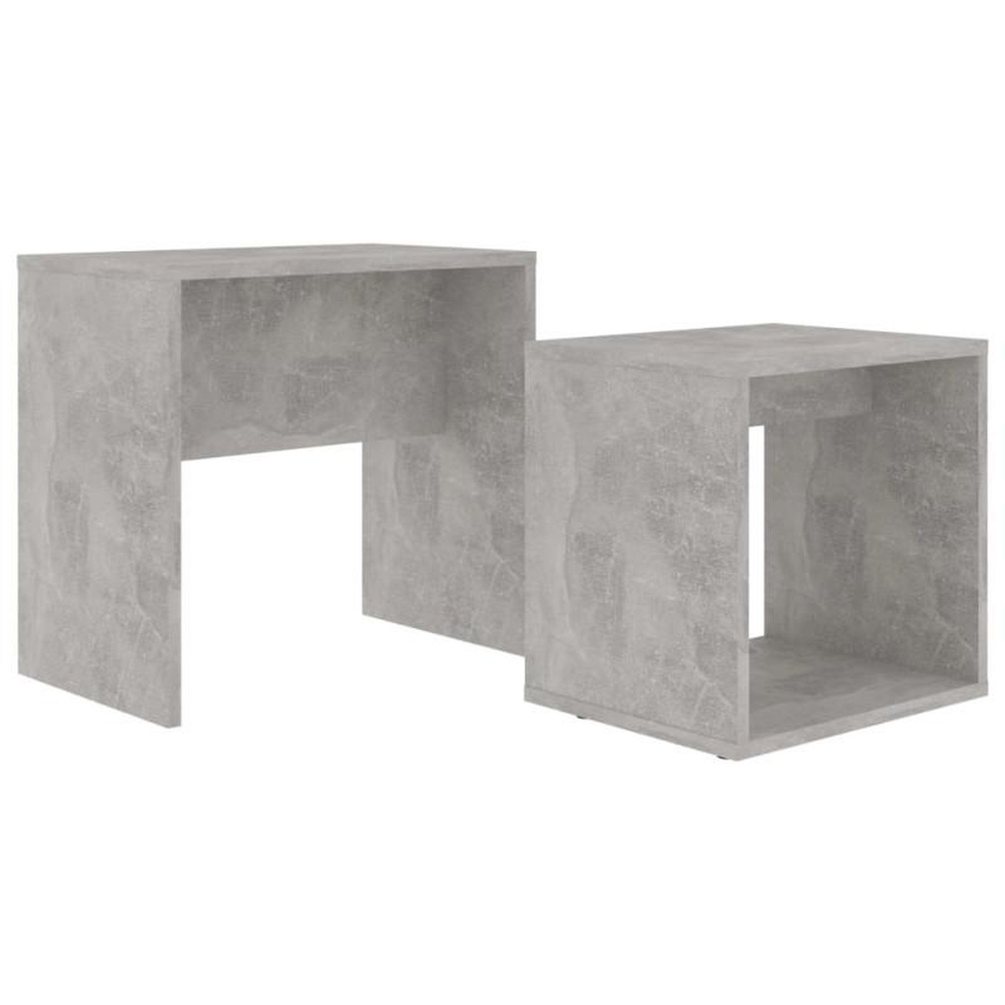 Voir la diapositive 2 : VIDAXL Ensemble de table basse Gris béton 48x30x45 cm Bois ingénierie