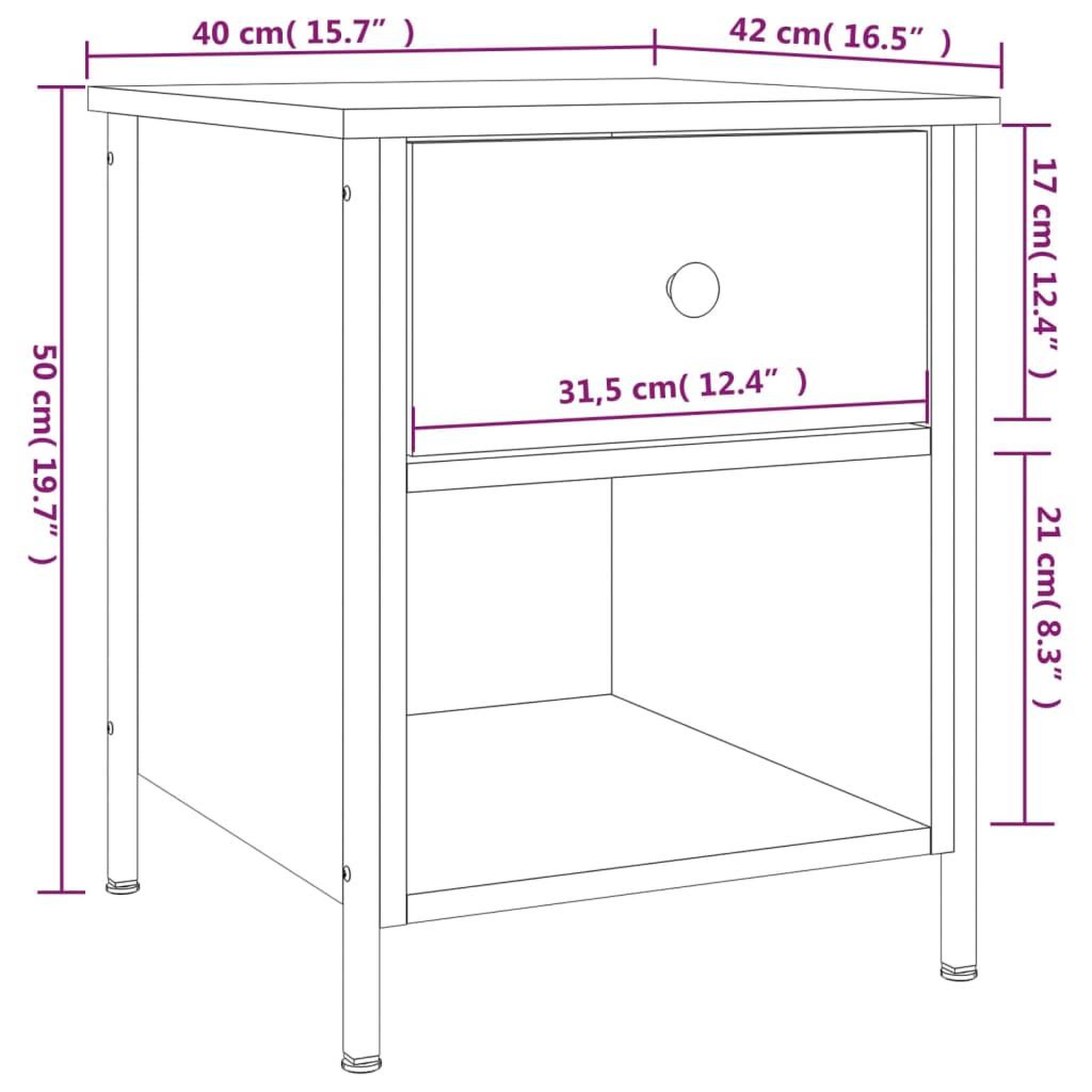 Voir la diapositive 6 : VIDAXL Tables de chevet 2pcs chene marron 40x42x50cm bois d'ingenierie