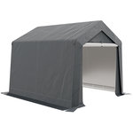 OUTSUNNY Abri de jardin, tente de stockage, 3 x 3 m, imperméable et anti-UV, cadre en acier galvanisé et grande porte, abri de vélo garage pour extérieur, gris foncé