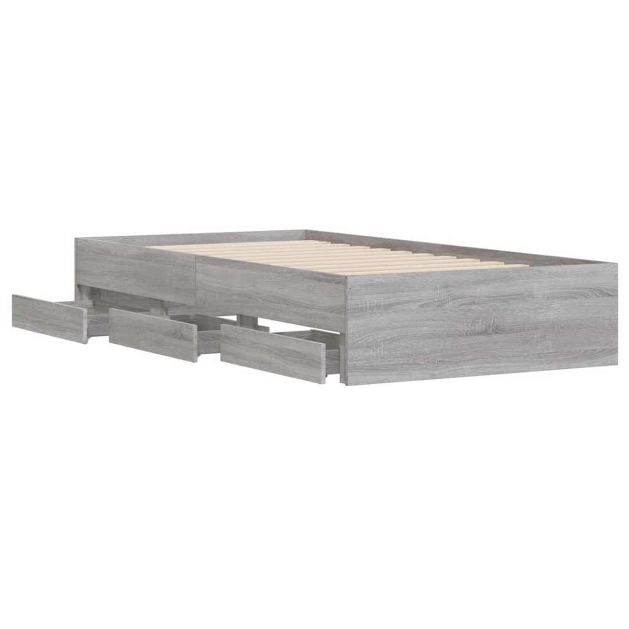 Voir la diapositive 5 : VIDAXL Cadre de lit avec tiroirs sans matelas sonoma gris 100x200 cm