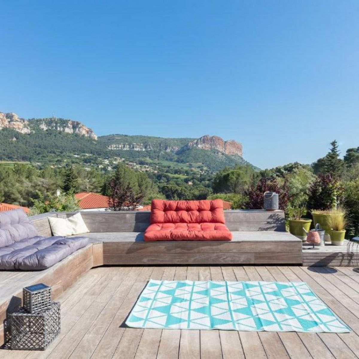 RED DECO Tapis d'extérieur réversible GALAPAGOS Bleu  180x120cm