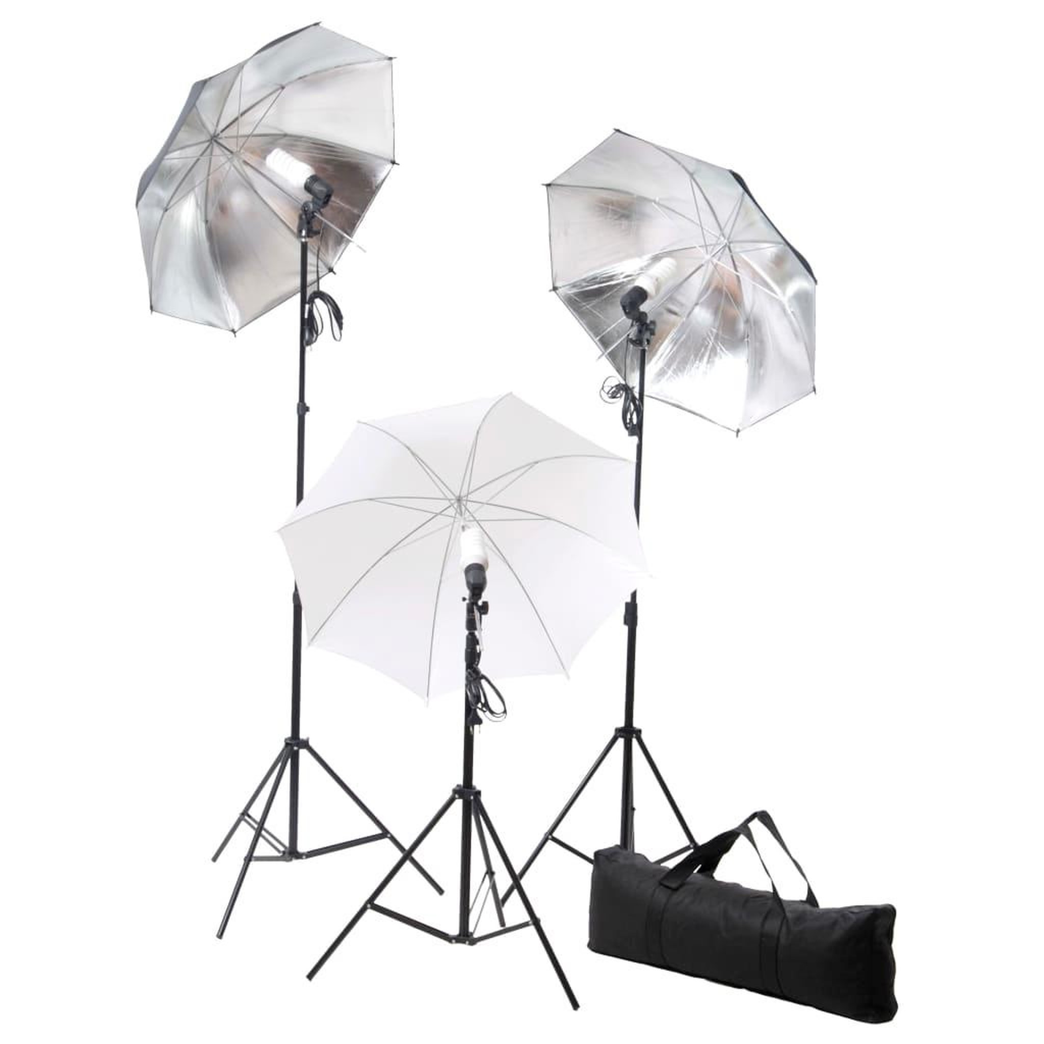 Voir la diapositive 5 : VIDAXL Kit de studio photo avec lampes toile de fond et reflecteur