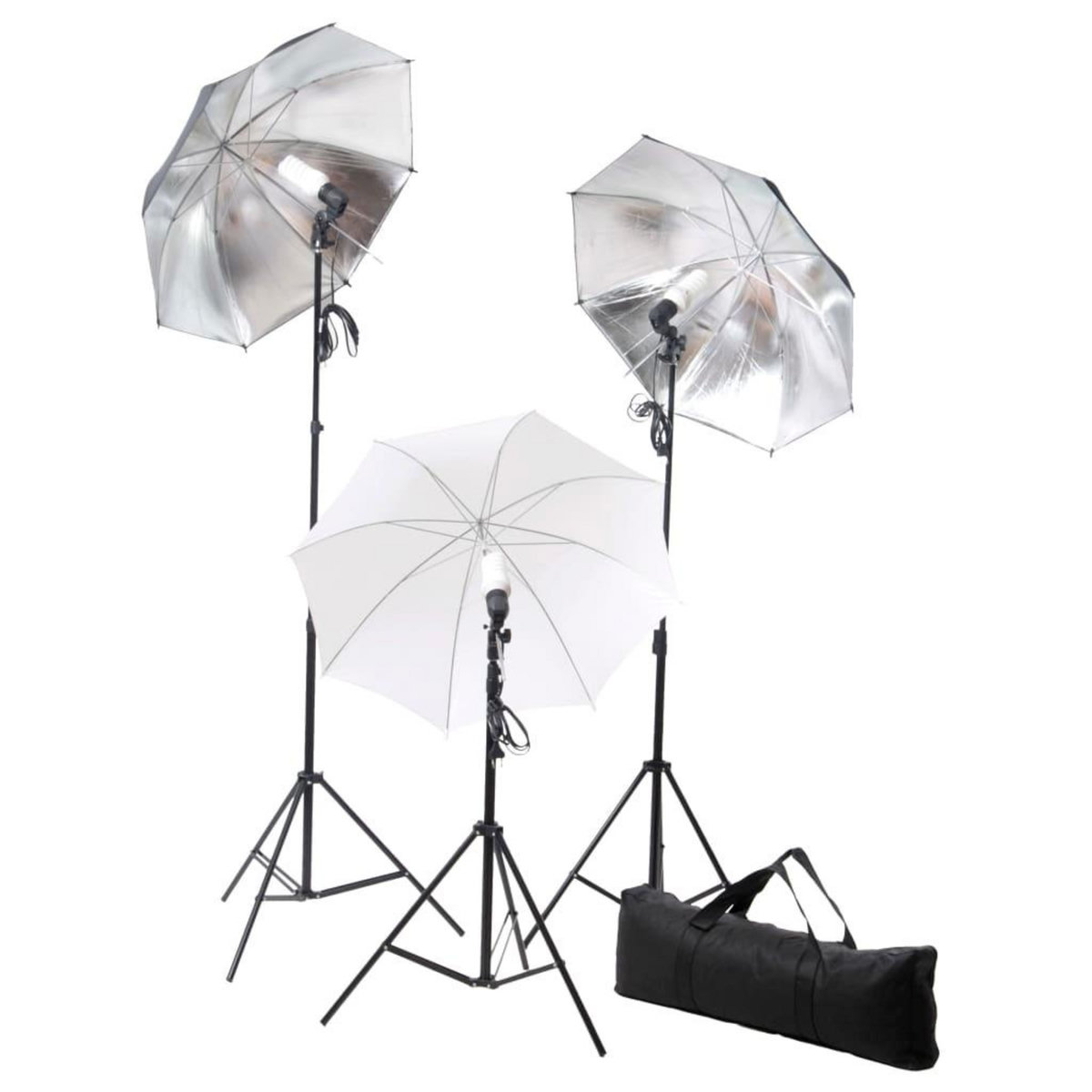 VIDAXL Kit de studio photo avec lampes toile de fond et reflecteur