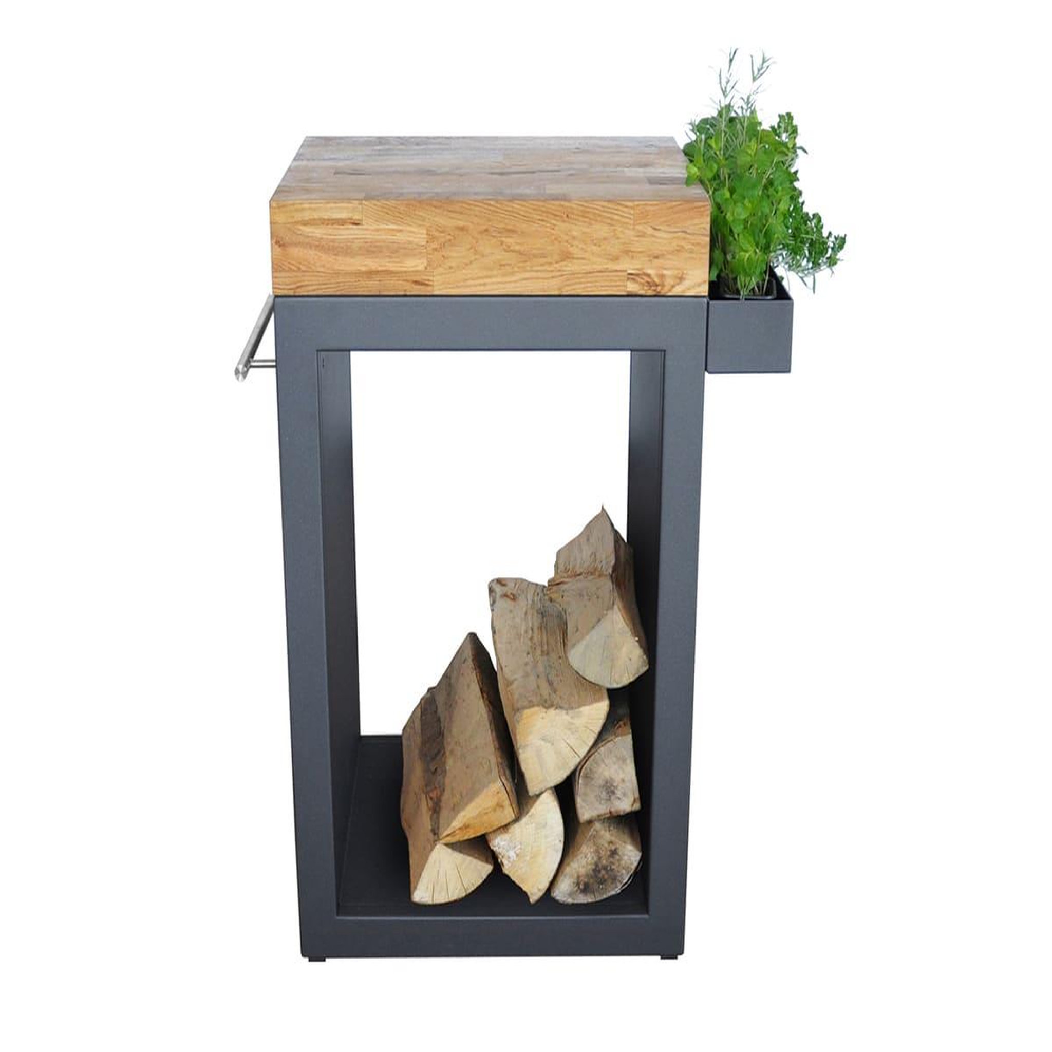 Voir la diapositive 6 : ARTISS DESIGN Meuble multifonction graphite avec tablette bois 60 x 45 x 91 cm - artiss