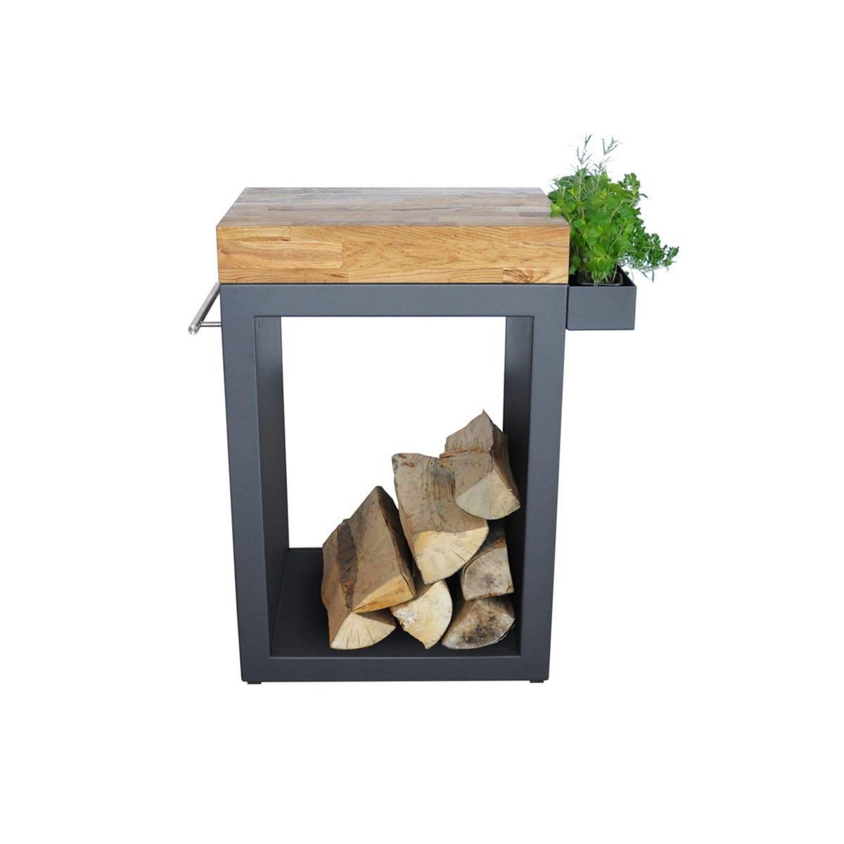 ARTISS DESIGN Meuble multifonction graphite avec tablette bois 60 x 45 x 91 cm - Artiss