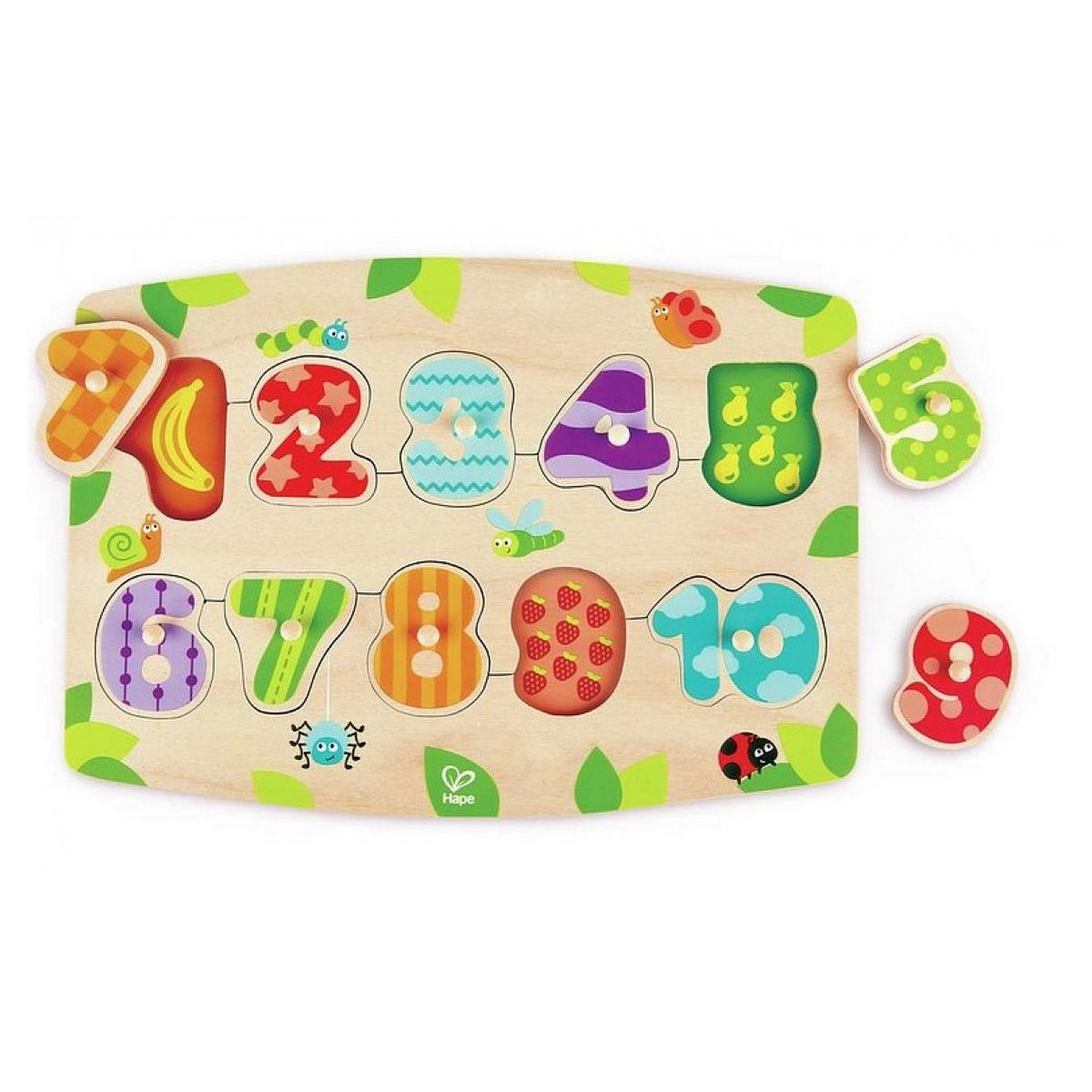 Hape Puzzle en Bois Chiffres pour Enfants - Développez les Compétences Numériques