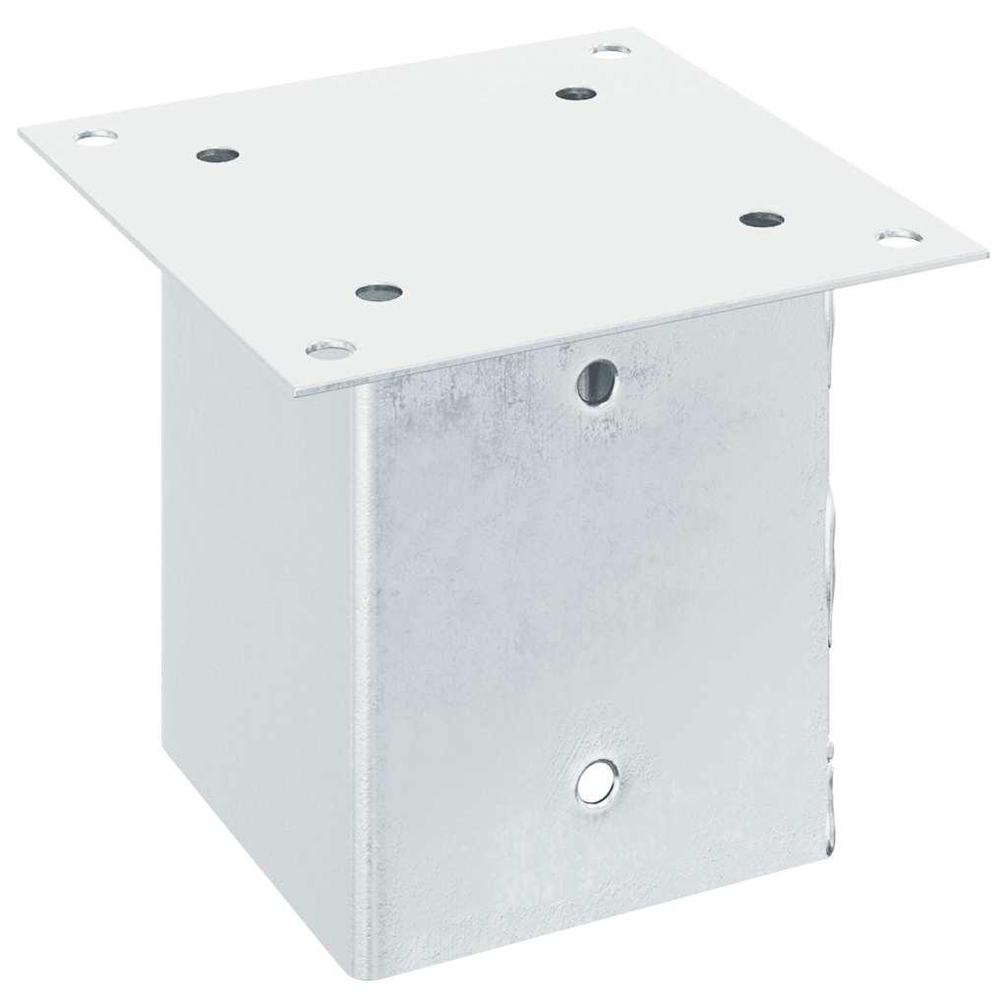 Voir la diapositive 5 : VIDAXL Bases de poteau carrees 4 pcs argent 101x101 mm acier galvanise