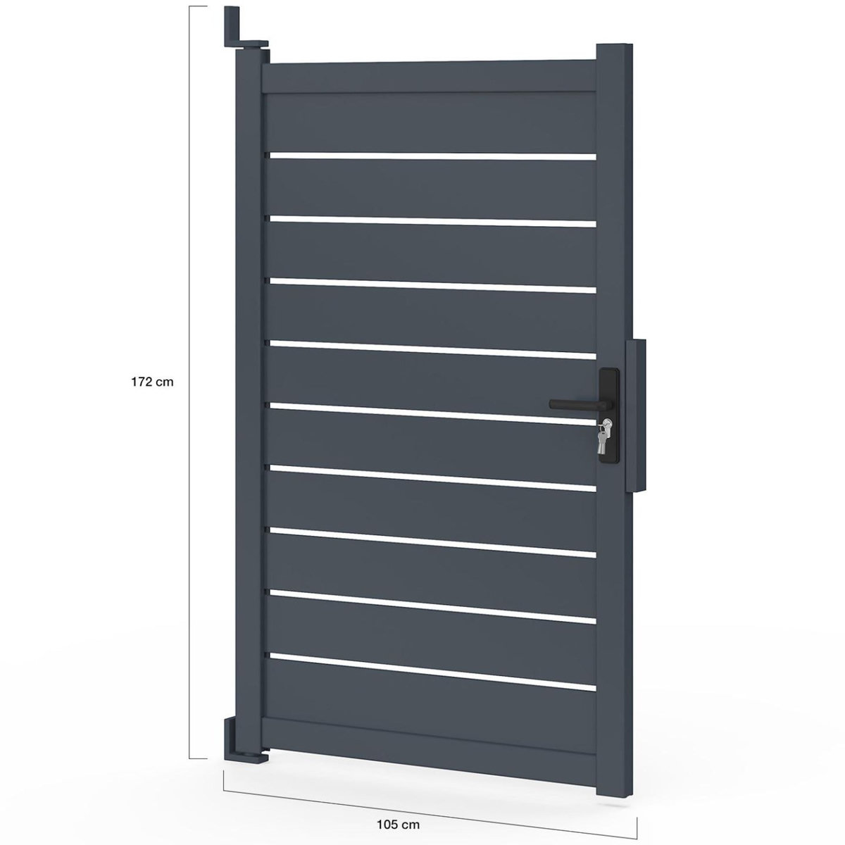 ID MARKET Portillon 100x160 cm en aluminium ajouré gris anthracite