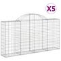 Voir la diapositive 2 : VIDAXL Paniers a gabions arques 5 pcs 200x30x100/120 cm Fer galvanise