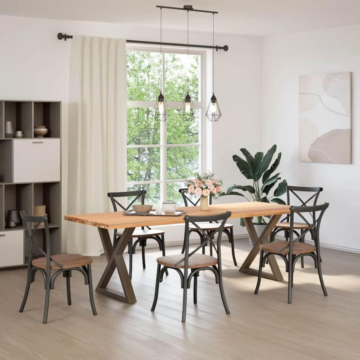 VIDAXL Pieds de table a manger 2pcs acier naturel acier 70x(72-73,3)cm