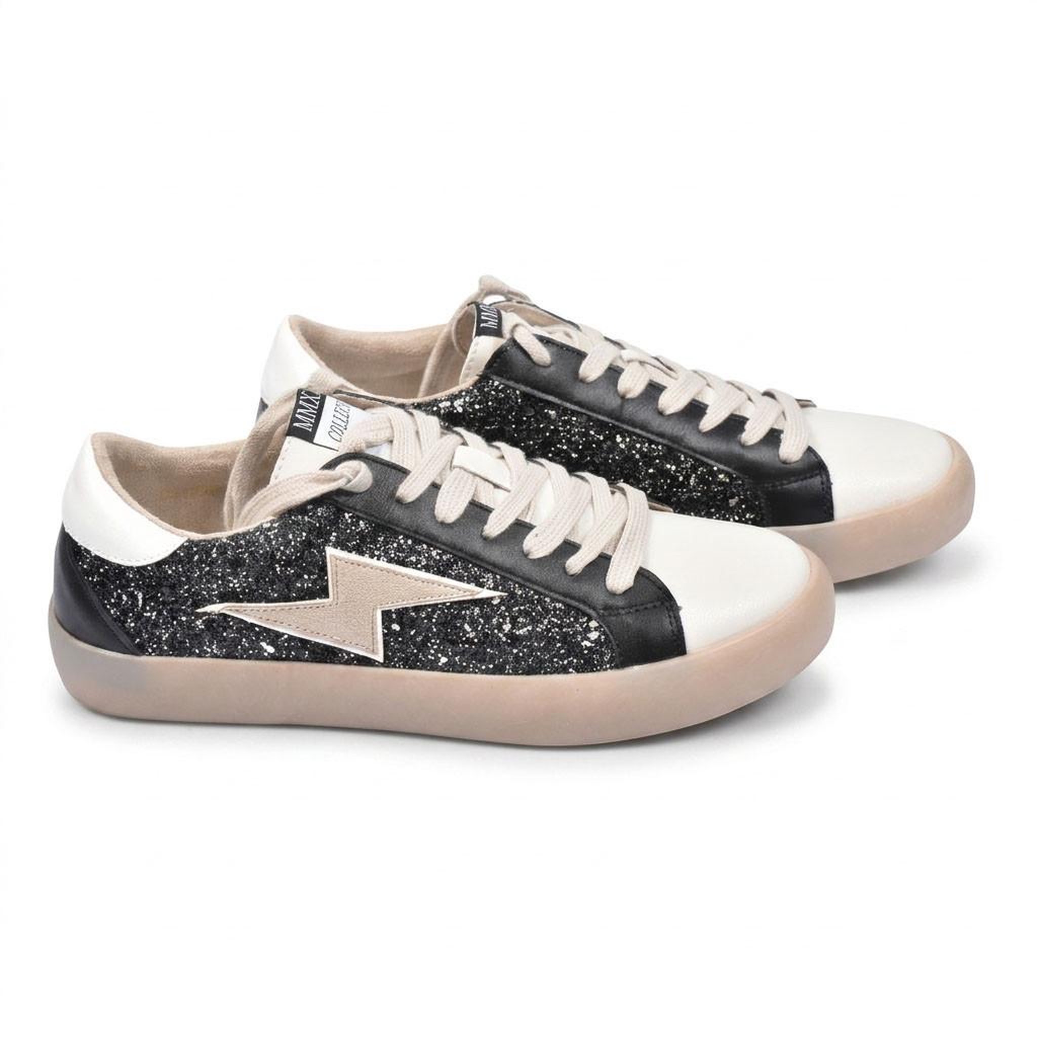 Voir la diapositive 3 : OZABI OZABI Baskets Sneakers Glitter Femme Éclair Plateforme MMXXIV
