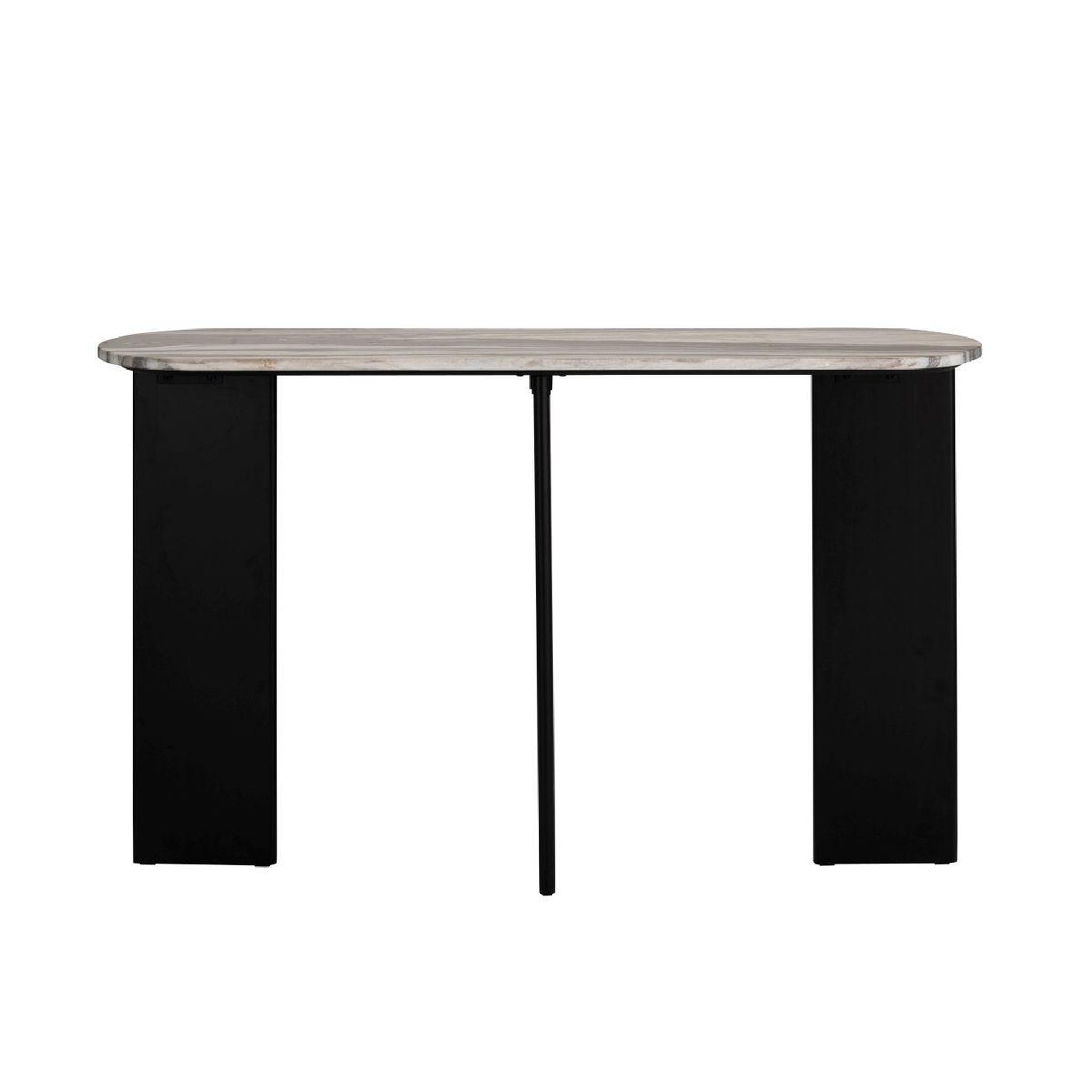 Voir la diapositive 2 : J-LINE Console en marbre  mathilde  140cm noir & gris