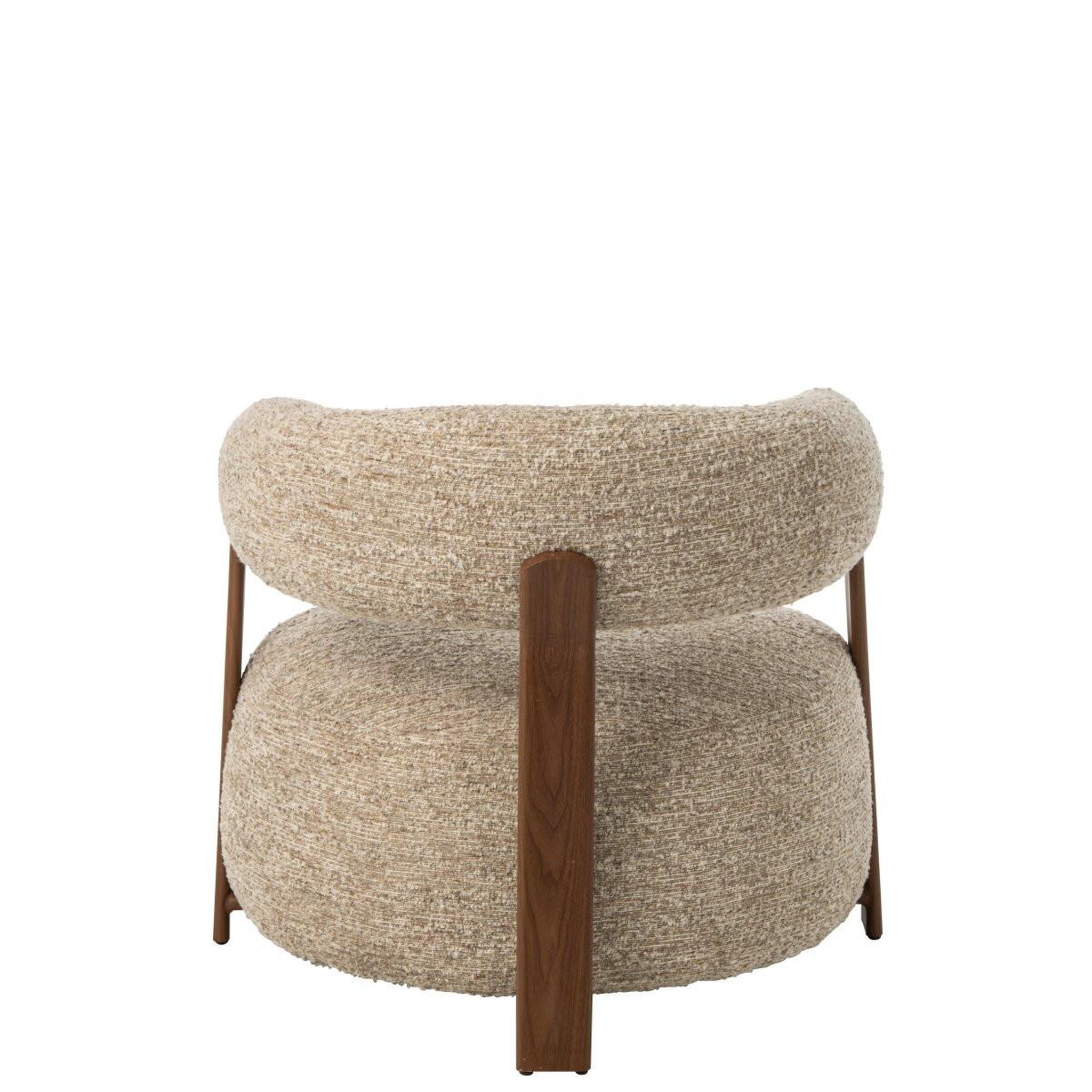 Voir la diapositive 4 : J-LINE Fauteuil Design en Tissu  Thilde  78cm Beige