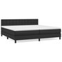 Voir la diapositive 2 : VIDAXL Sommier a lattes de lit avec matelas Noir 200x200 cm Similicuir