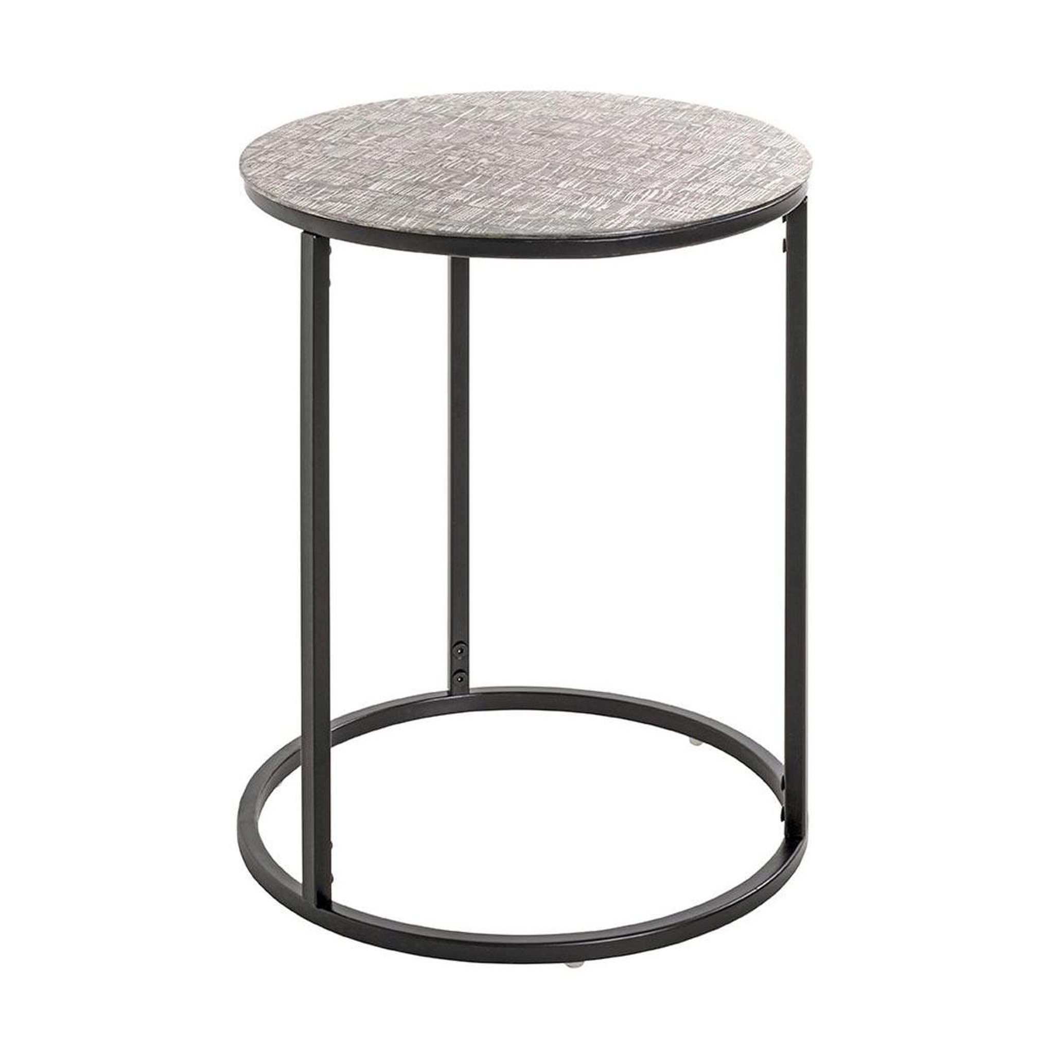 Voir la diapositive 2 : Paris Prix Table d'appoint ronde  galia  52cm argent & noir