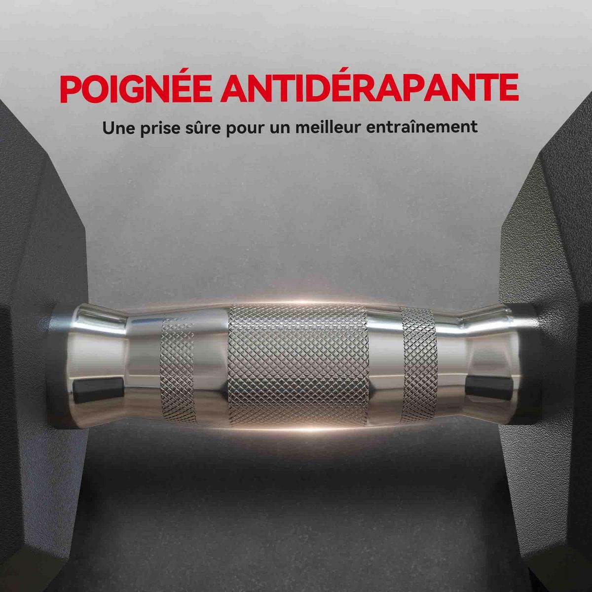 HOMCOM Lot de 2 haltères courtes hexagonales - ensemble d'haltères courtes - total 8 Kg - métal caoutchouc noir