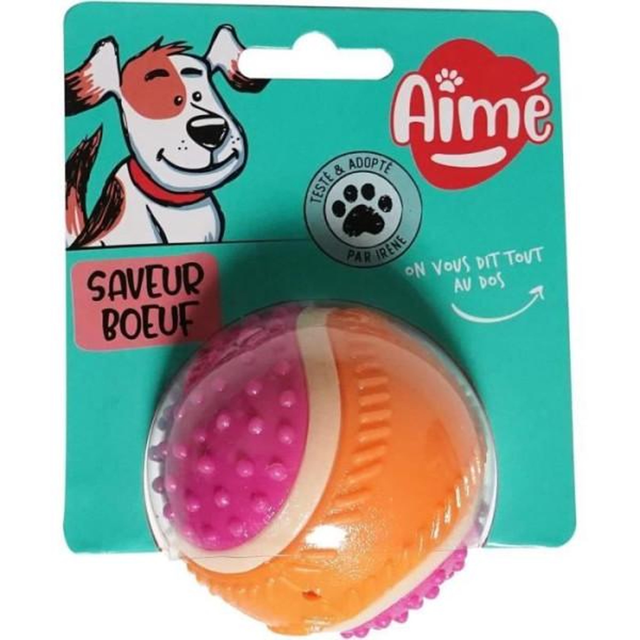 MARKET24 Balle pour chien - AIMÉ - 5 en 1 Saveur Boeuf