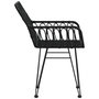 Voir la diapositive 5 : VIDAXL Chaises de jardin lot de 2 avec accoudoir Noir 56x64x80 cm