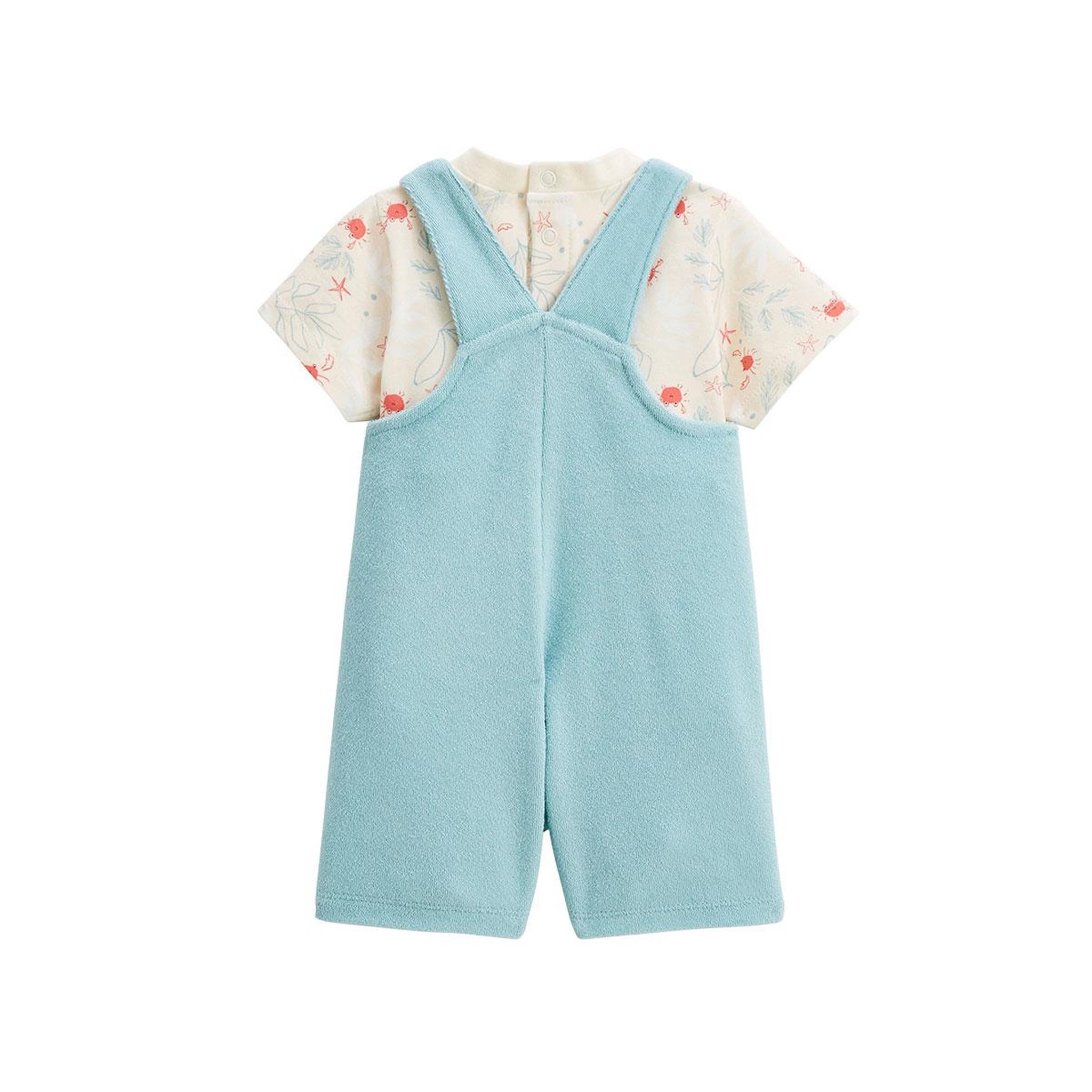 Voir la diapositive 2 : Petit Béguin Ensemble salopette bébé en éponge et t-shirt cayo coco