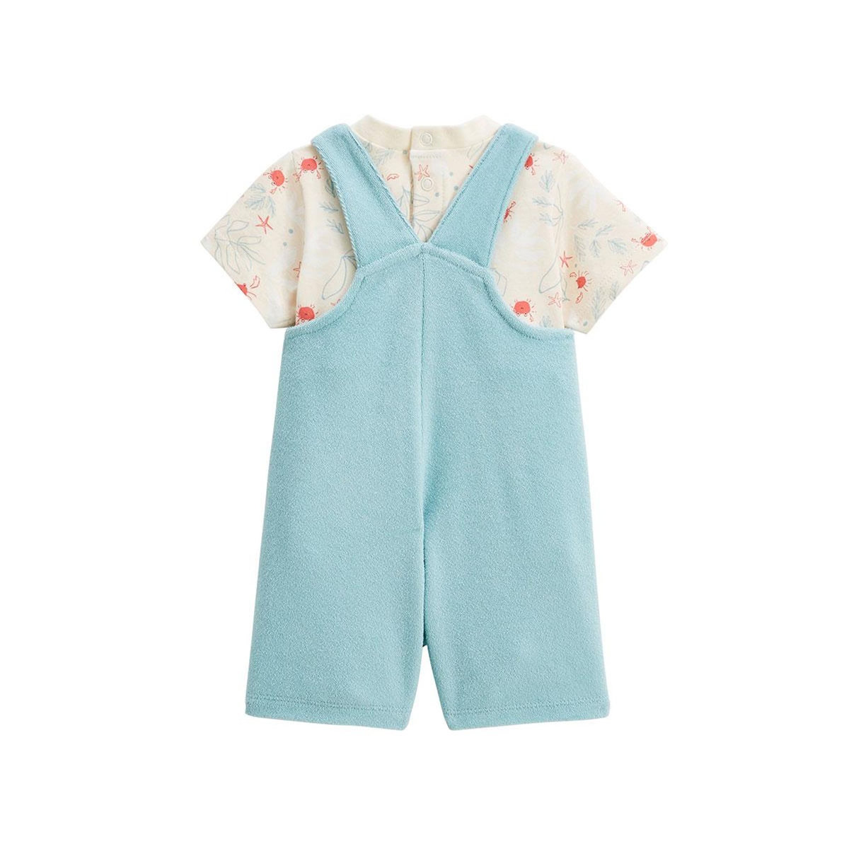 Petit Béguin Ensemble salopette bébé en éponge et t-shirt Cayo Coco