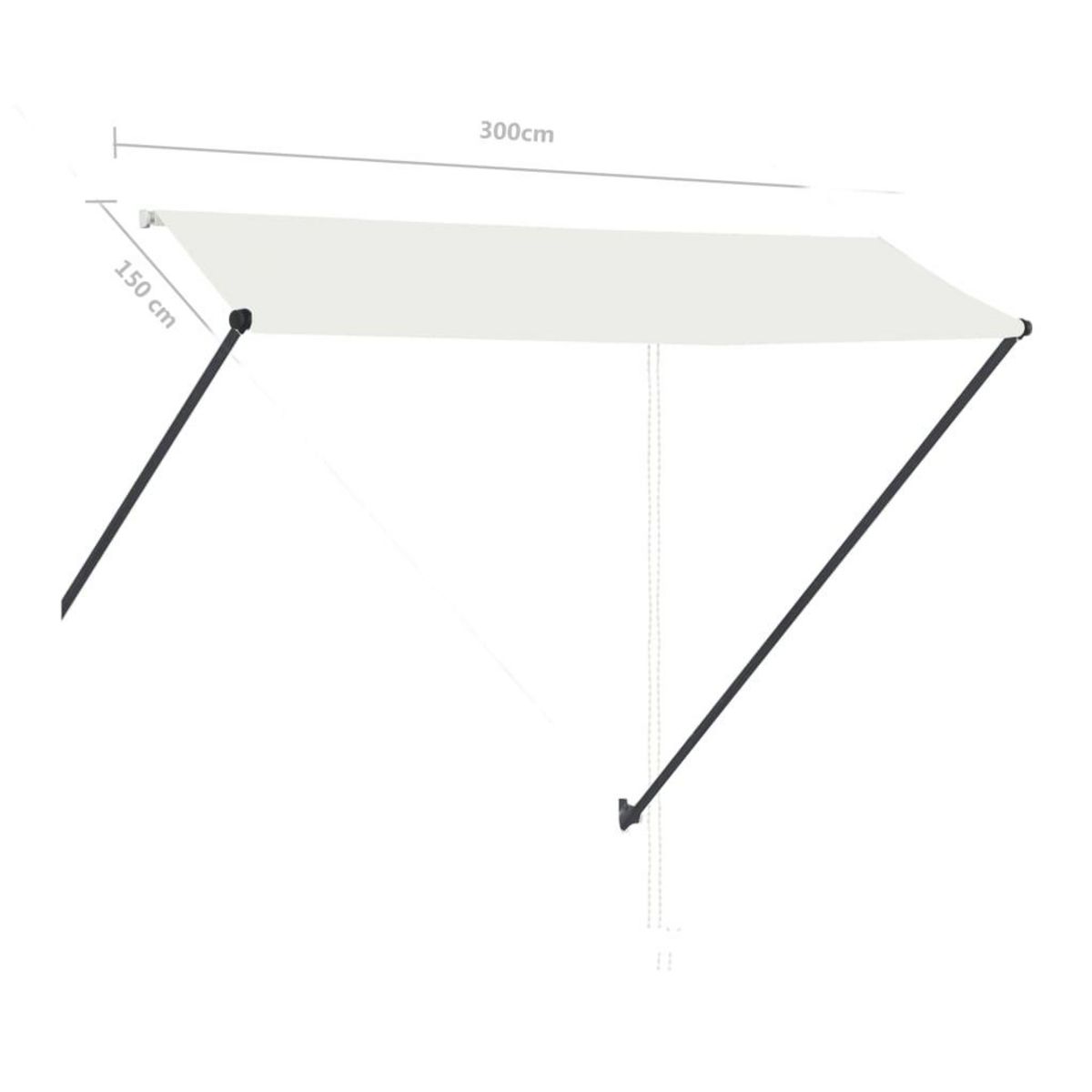 VIDAXL Auvent retractable avec LED 300x150 cm Creme