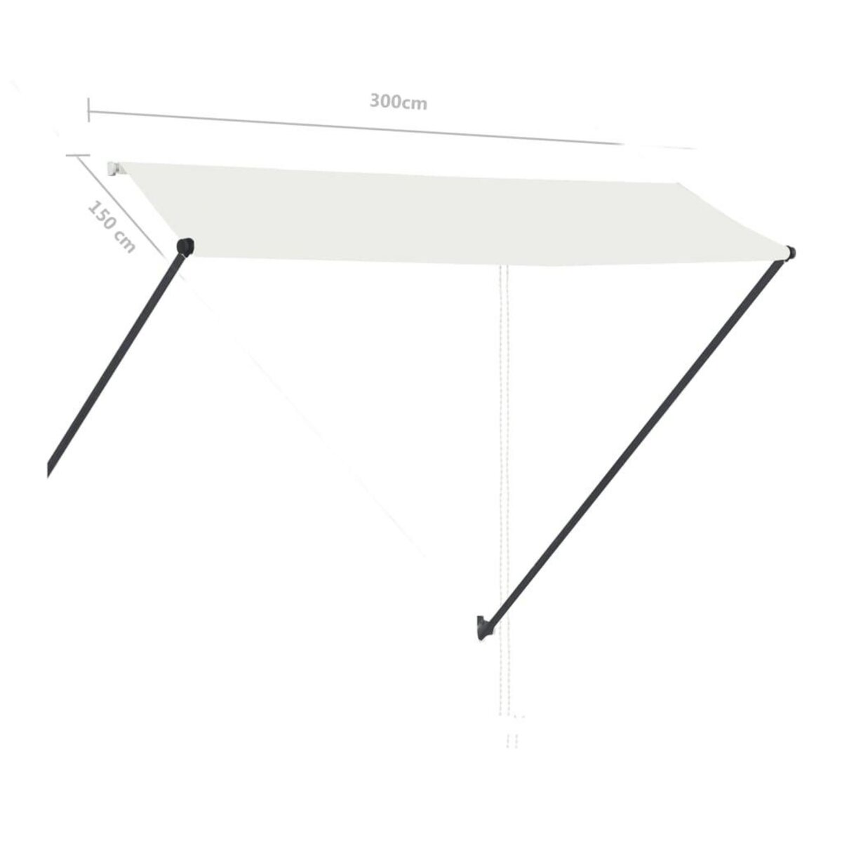 VIDAXL Auvent retractable avec LED 300x150 cm Creme