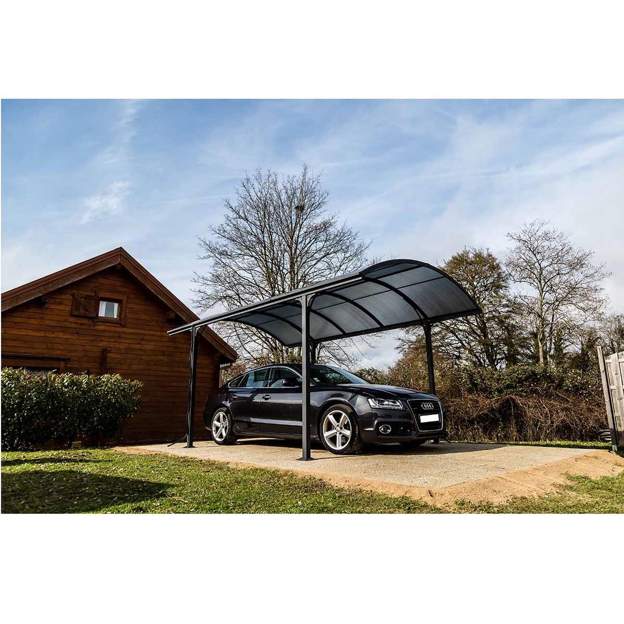 Voir la diapositive 4 : Habrita Carport Aluminium - Anthracite - 14,62m² - BLACKPOOL