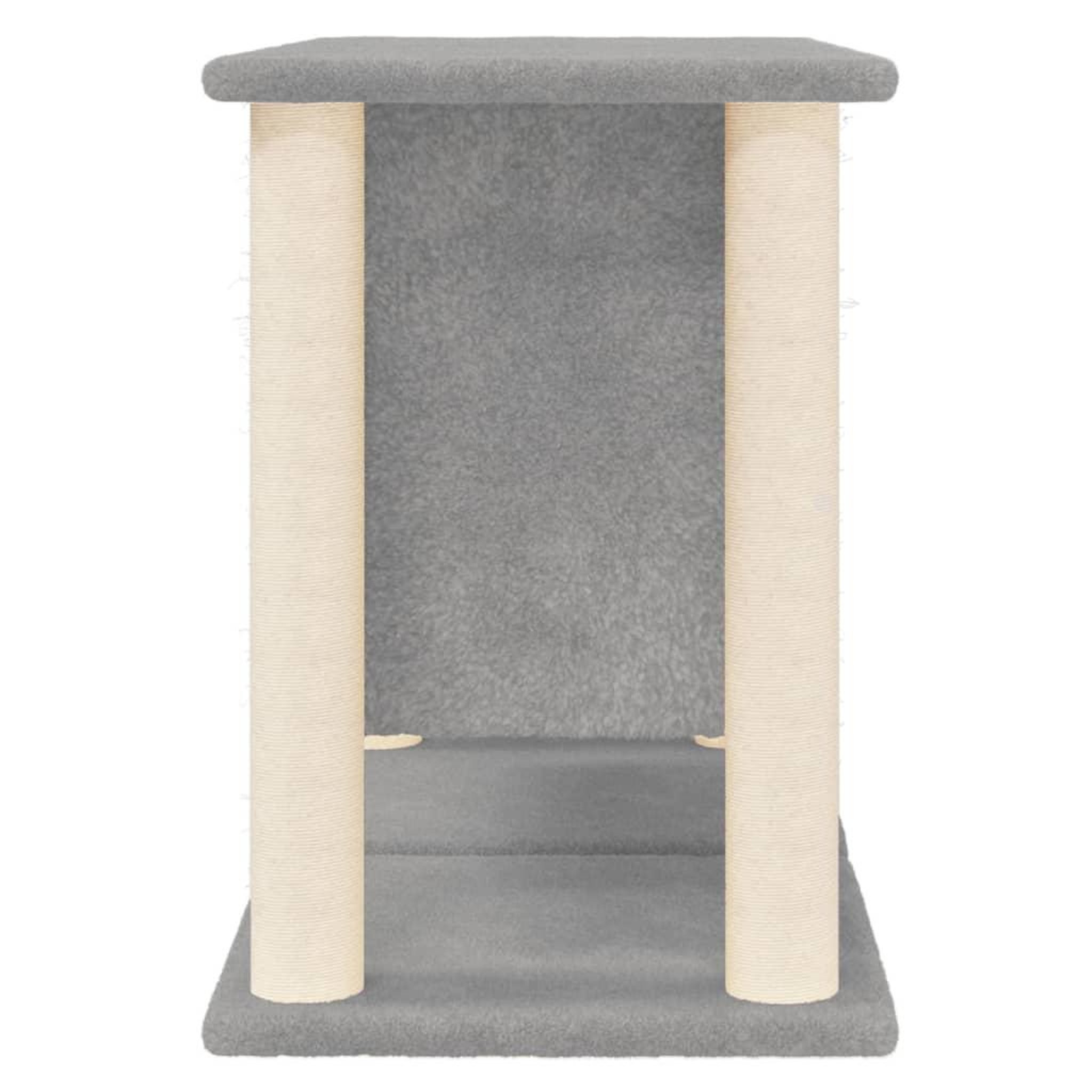 Voir la diapositive 4 : VIDAXL Arbre a chat avec griffoirs en sisal Gris clair 50 cm