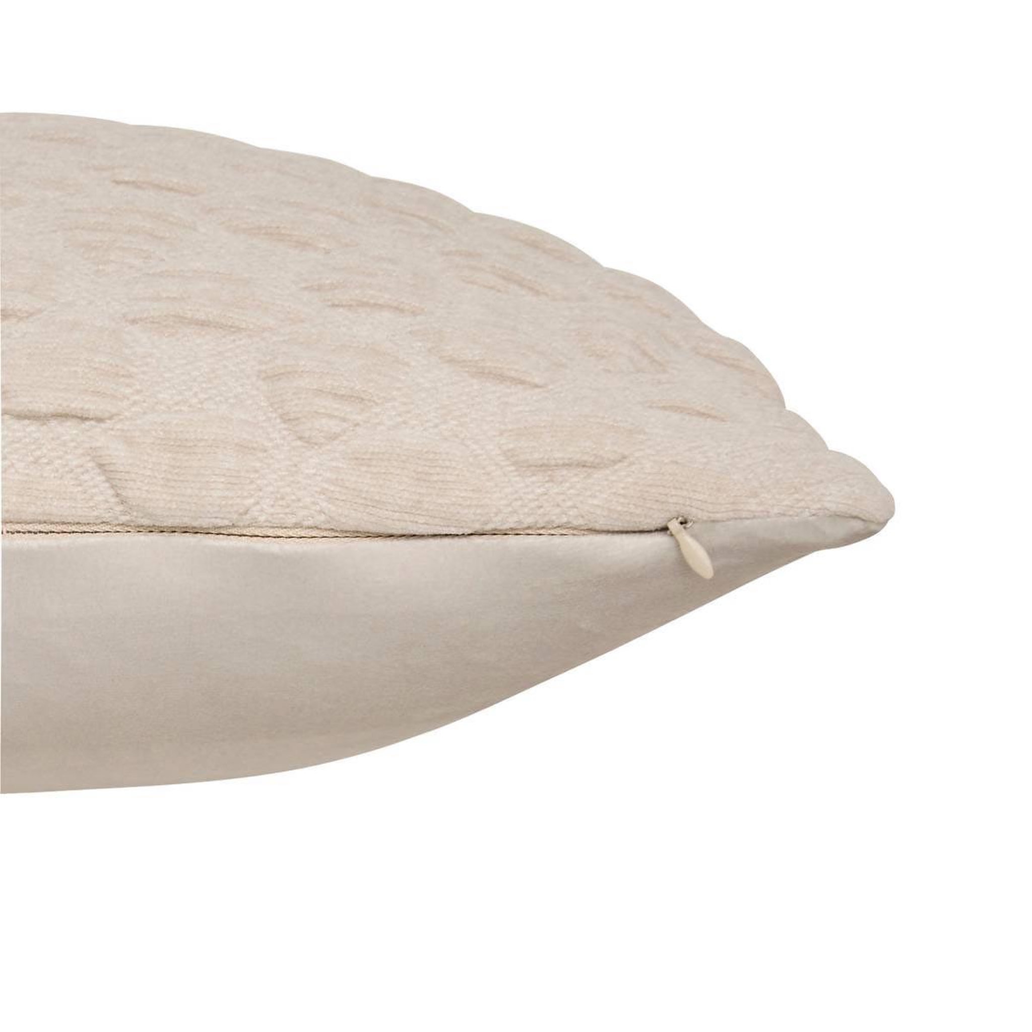 Voir la diapositive 2 : ATMOSPHERA Coussin chenillé 3d  nova  40x40cm beige