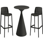 Habitat et Jardin Table et chaises hautes de bistrot empilables  Vaena  - 2 places - Noir