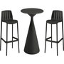Voir la diapositive 1 : Habitat et Jardin Table et chaises hautes de bistrot empilables  Vaena  - 2 places - Noir