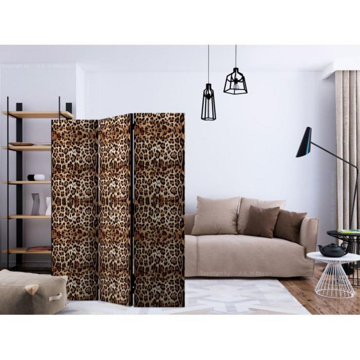 Paris Prix Paravent 3 Volets  Animal Theme  135x172cm