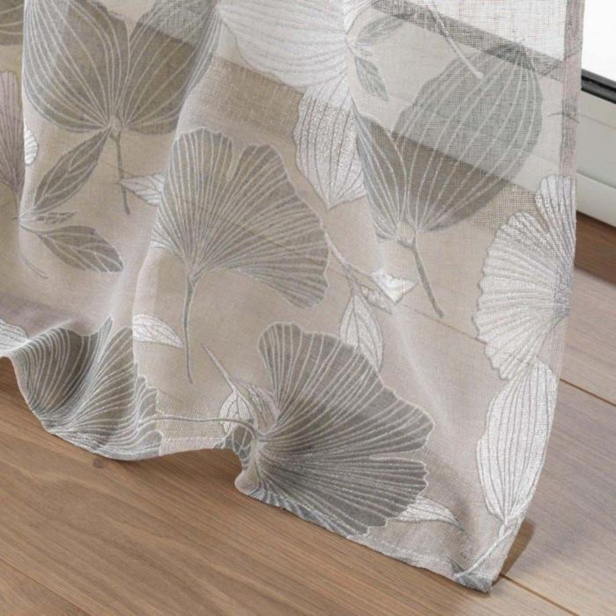 Paris Prix Rideau Voilage à Œillets  Ginko  140x240cm Noisette