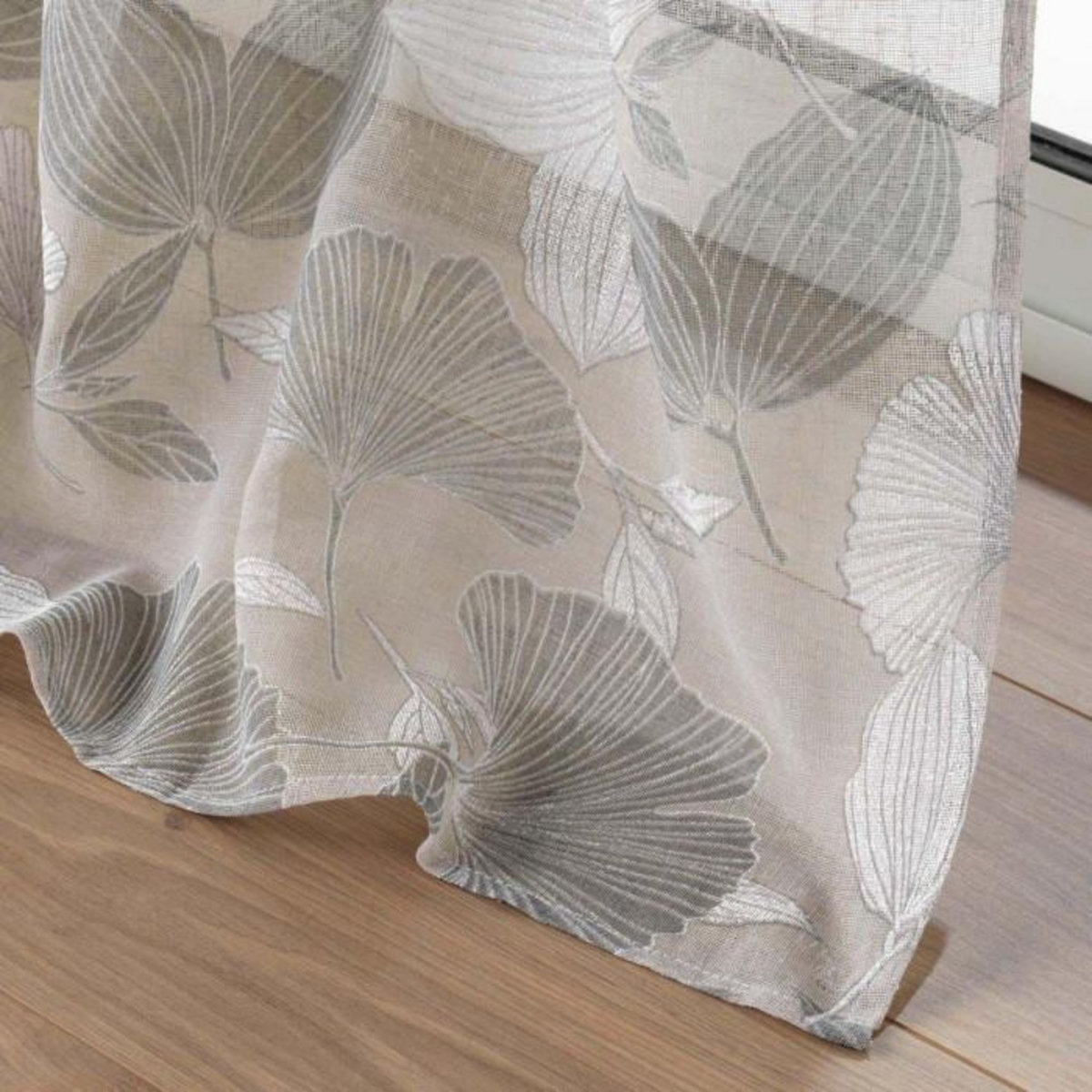 Paris Prix Rideau Voilage à Œillets  Ginko  140x240cm Noisette