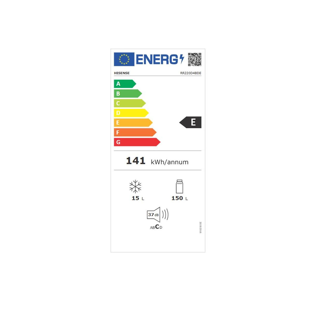 Hisense Réfrigérateur 1 porte 51cm 165l - RR220D4BDE