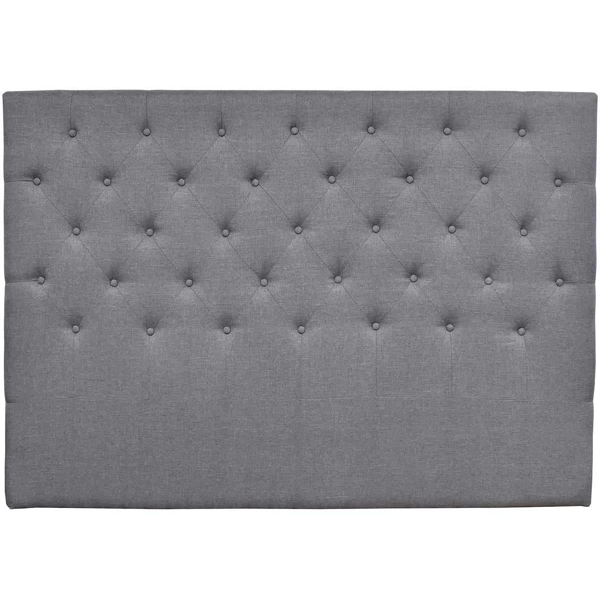 Habitat et Jardin Tête de lit capitonnée  Déco  - 189 cm - Gris - En tissu