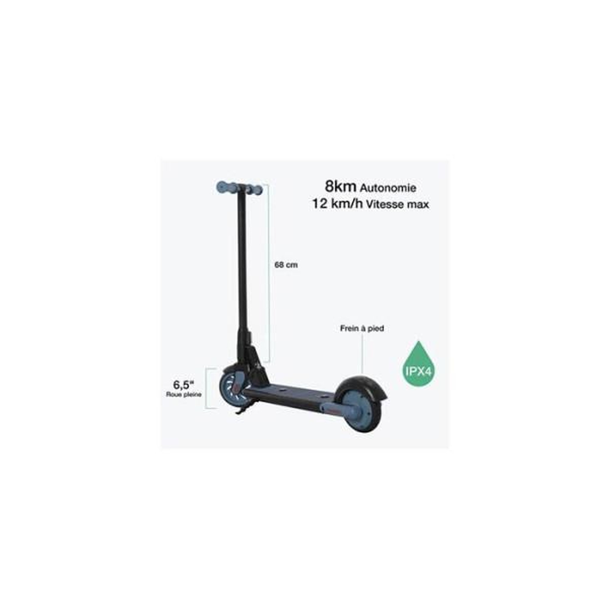Voir la diapositive 4 : WISPEED Trottinette électrique enfant Wispeed T650 Kids 150 W Bleu et noir