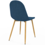 Voir la diapositive 4 : ID MARKET Lot de 6 chaises scandinaves DAPHNE en tissu bleu canard pour salle à manger