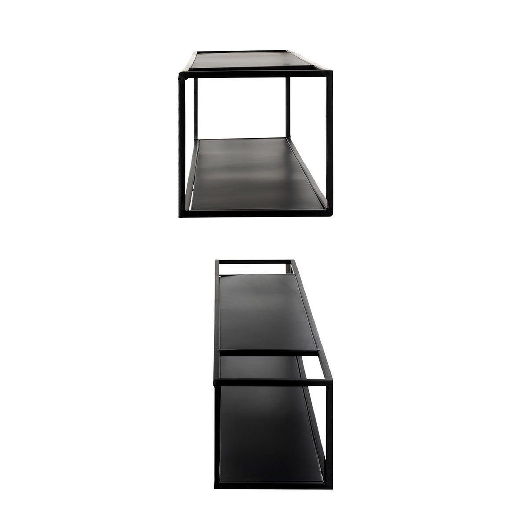 Voir la diapositive 2 : Paris Prix Lot de 2 étagères murales  tablettes  85cm noir