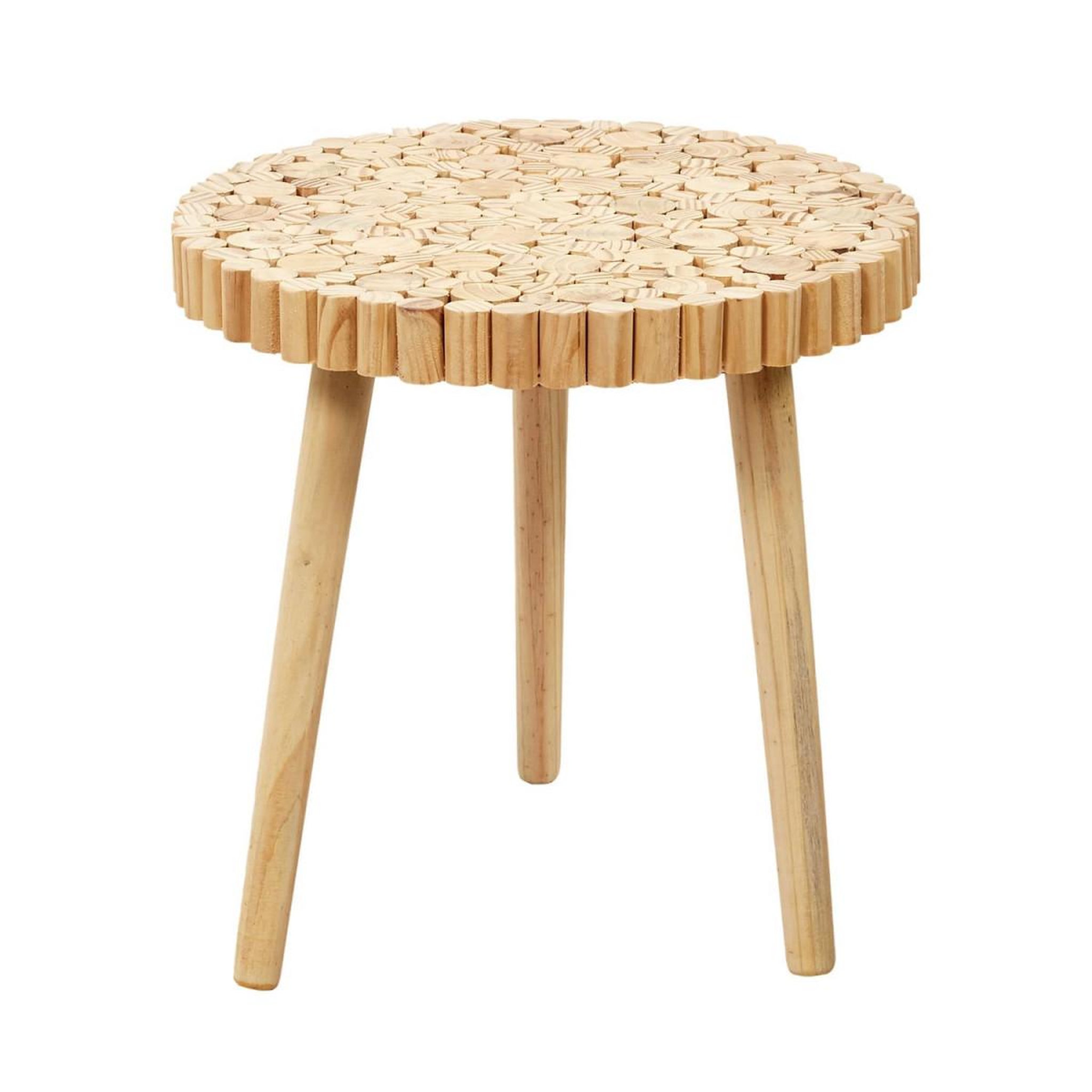 Voir la diapositive 2 : The Home Deco Factory Lot de 2 tables gigognes  rondin  40cm naturel