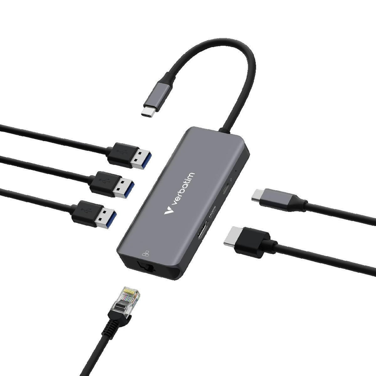 Verbatim Hub USB-C Verbatim Essentials avec 6 ports et Ethernet