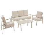 HESPERIDE Salon de jardin aluminium Luzane Argile - 5 places - Hespéride