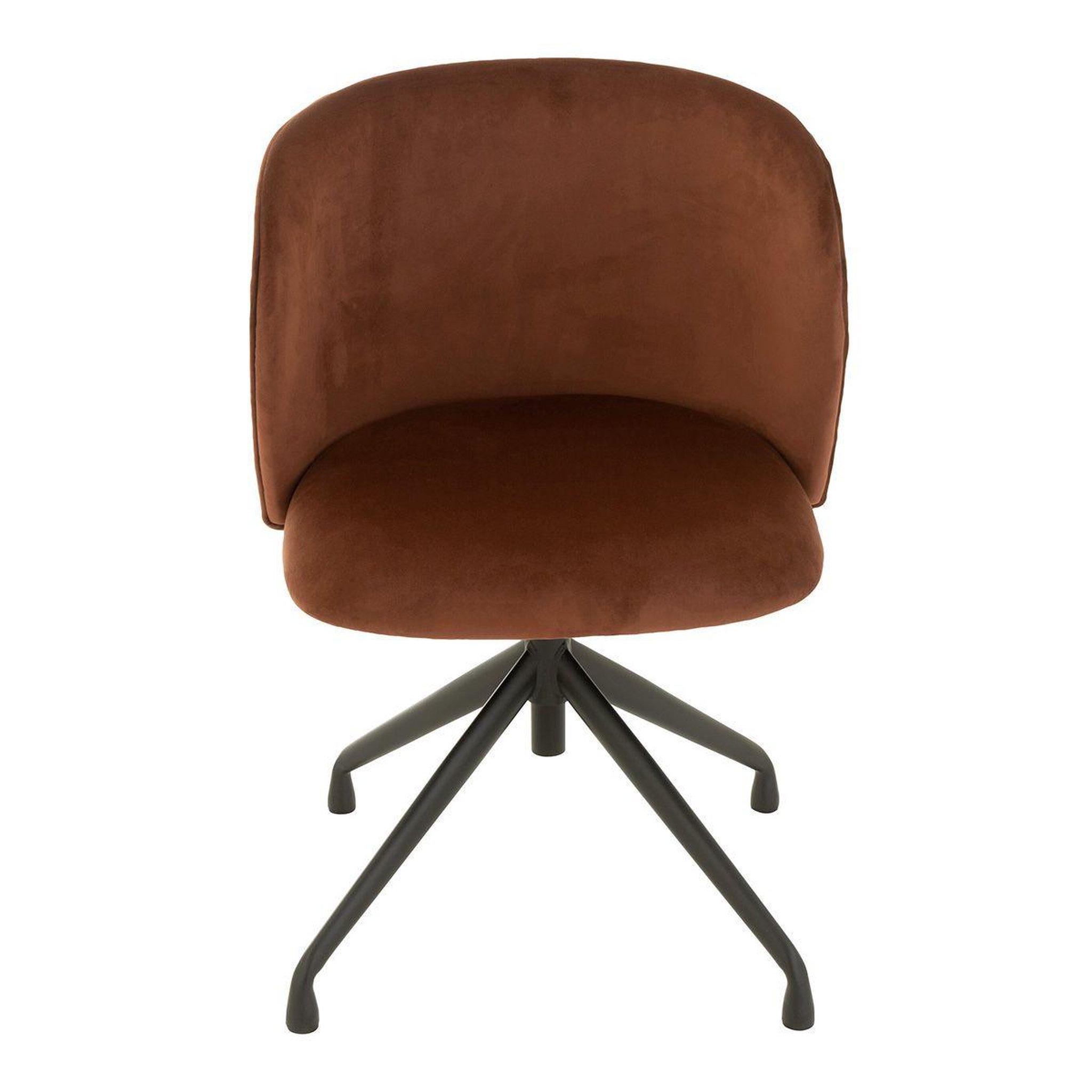 Voir la diapositive 2 : J-LINE Chaise pivotante en velours  gena  78-83cm marron foncé