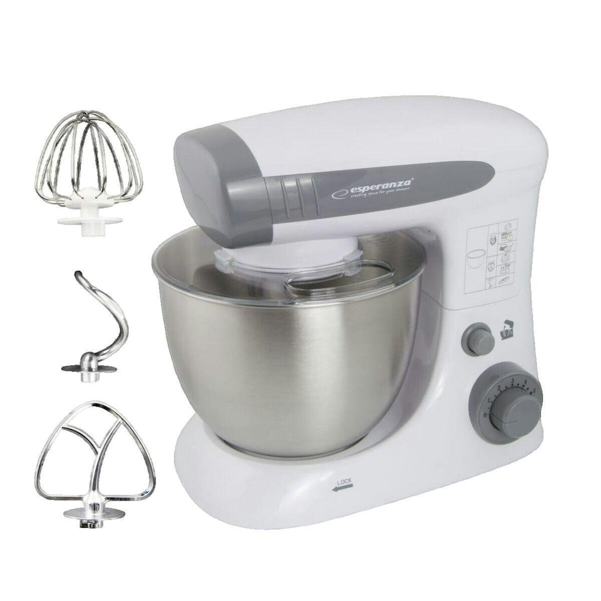 ESPRIT DE CUISINE Robot multifonction Esperanza EKM024 800 W Blanc et Gris