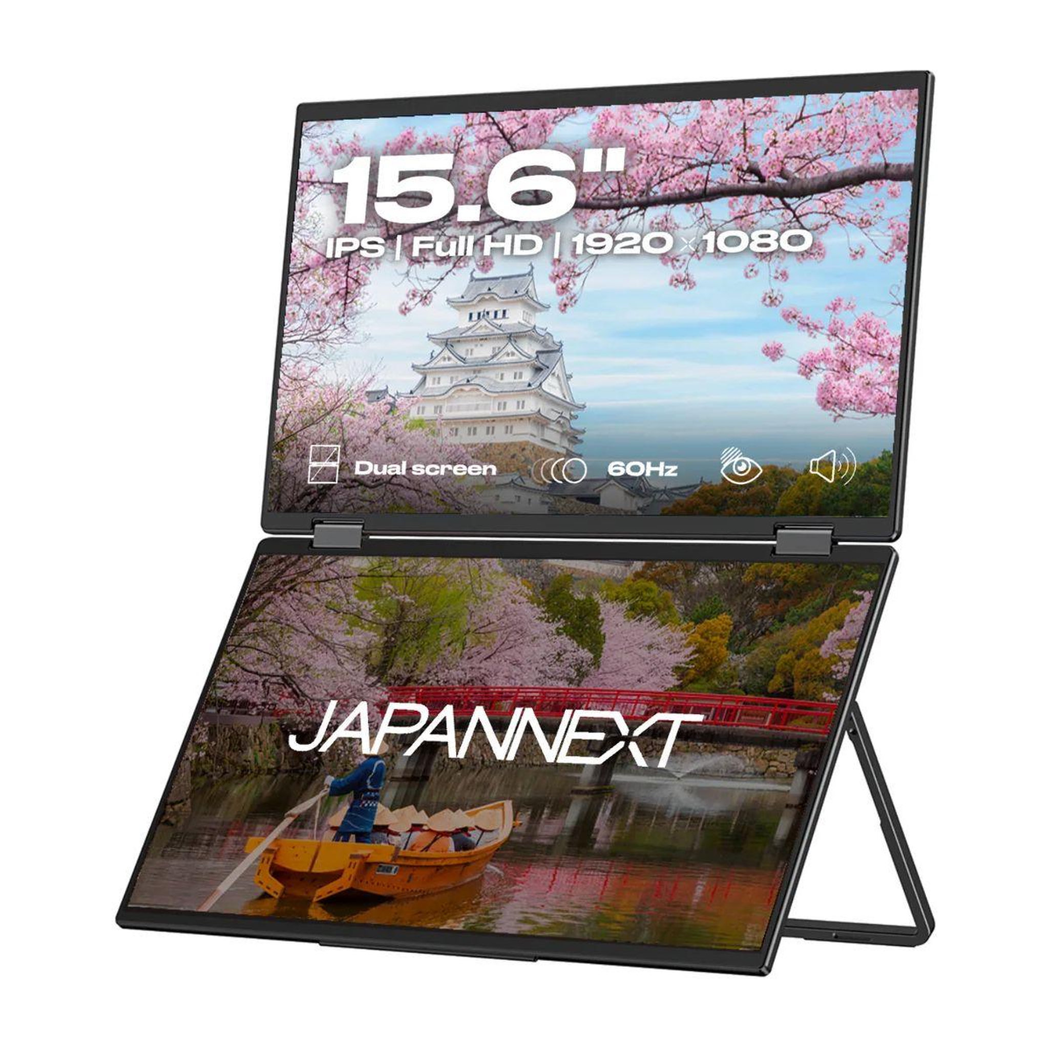 Voir la diapositive 2 : JAPANNEXT Ecran pc portable jn dmdips156f 15  double écran full hd 60hz ips amd freesync support intégré