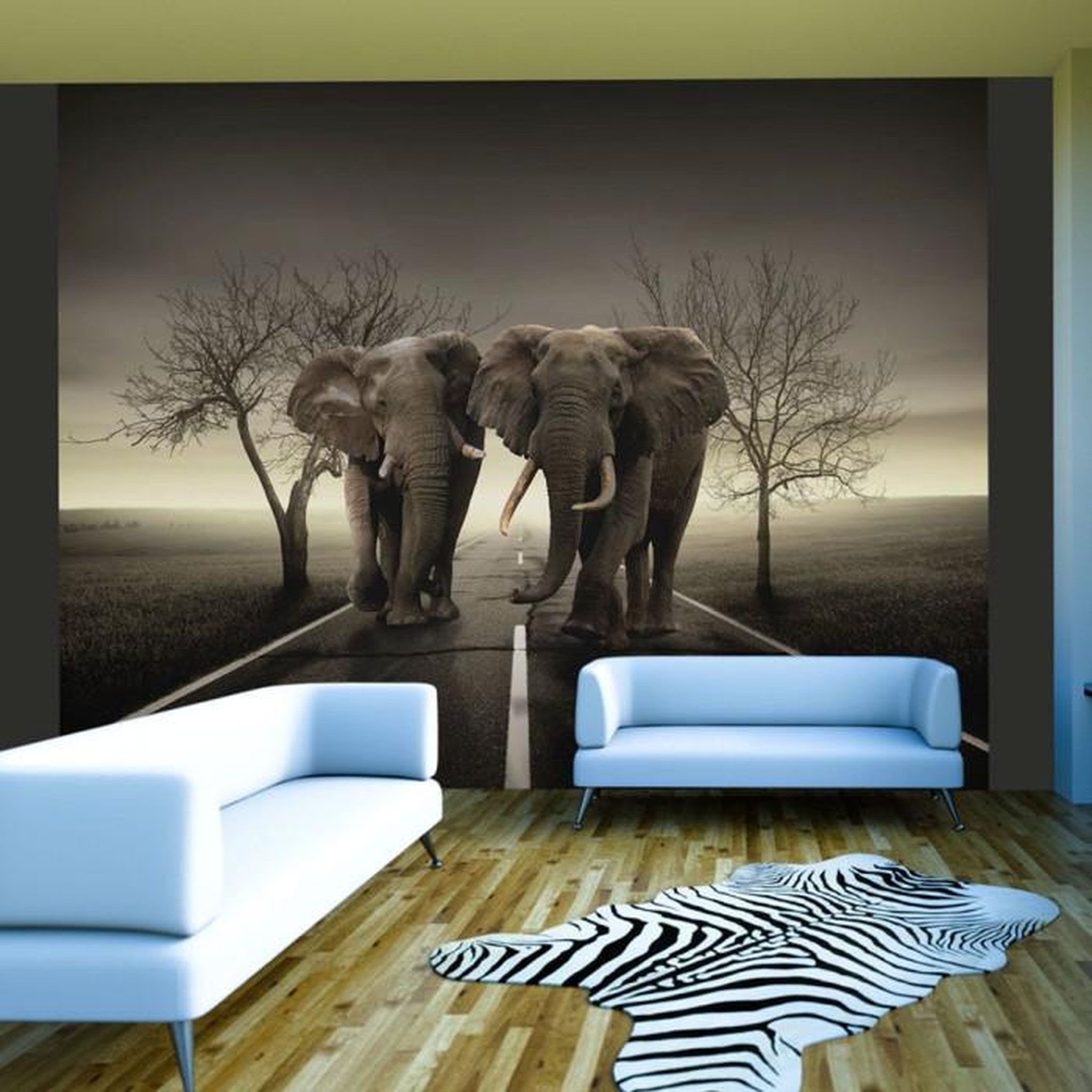 Paris Prix Papier Peint  Ville D'éléphants. Coloris disponibles : Multicolore